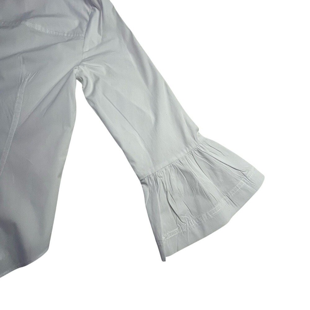 Veronica Beard 2 White Button-Down Ruffled Sleeve… - image 7